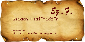 Szidon Flórián névjegykártya